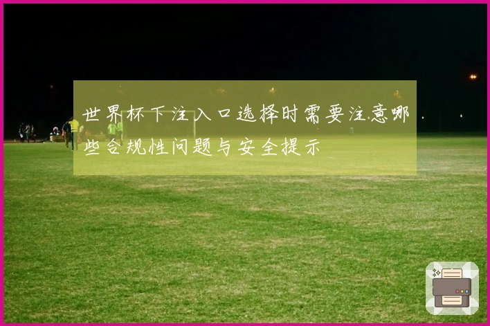世界杯下注入口选择时需要注意哪些合规性问题与安全提示
